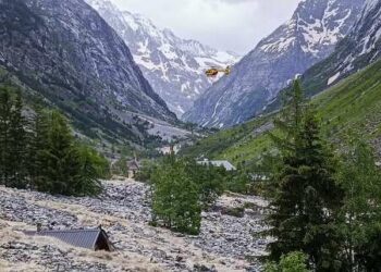 Dans le massif de l’Oisans, en Isère, un hameau dévasté par un phénomène de « lave torrentielle »