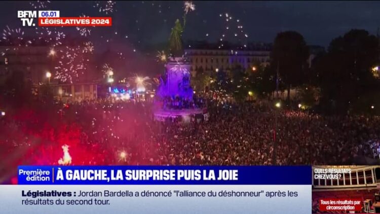 Législatives: la joie des électeurs du Nouveau Front populaire à l’annonce des résultats