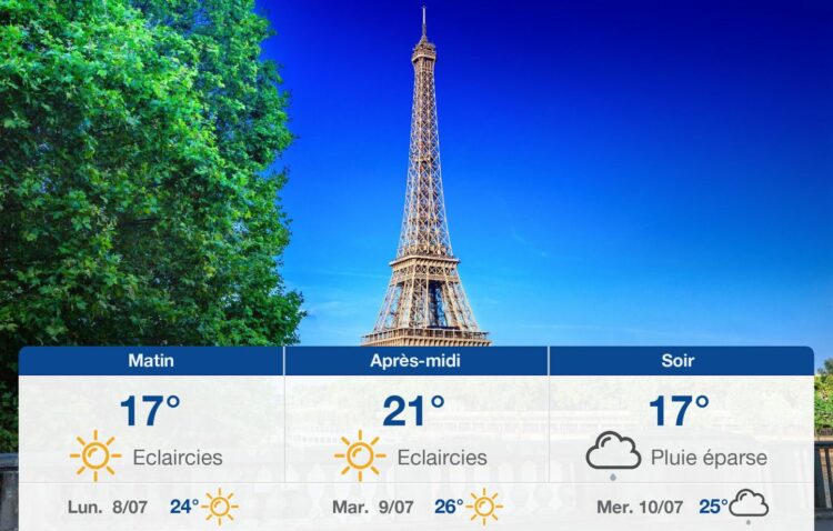Météo Paris: prévisions du dimanche 7 juillet 2024 Météo Paris: prévisions du dimanche 7 juillet 2024