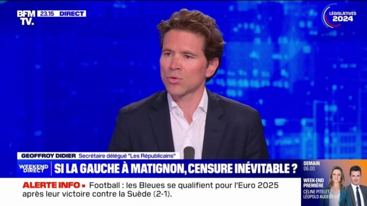 Geoffroy Didier affirme que Les Républicains « empêcheront » un gouvernement « avec la France insoumise » – BFMTV
