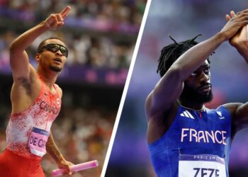 Athlétisme : Victoire du Canada au 4x100m, les Français dépassés et finissent 6es Athlétisme : Victoire du Canada au 4x100m, les Français dépassés et finissent 6es