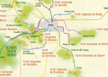 La carte des forêts d’Île-de-France accessibles en train – Ville de Paris