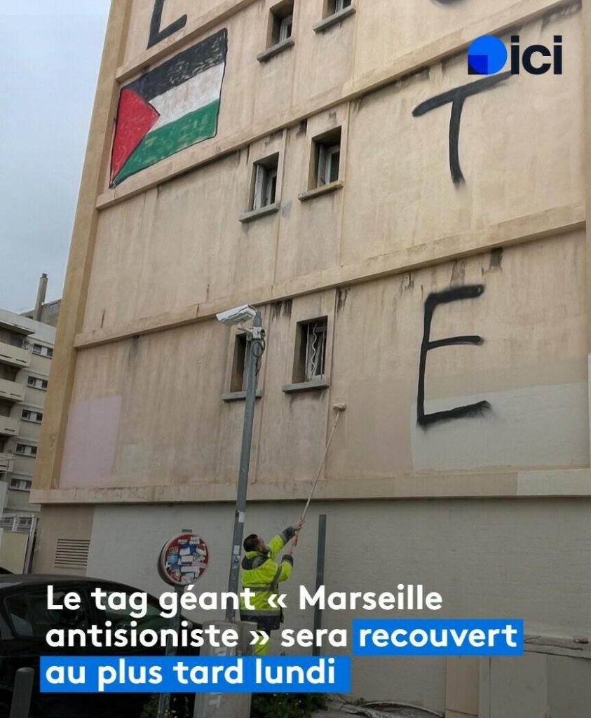 Un tag géant « Marseille antisioniste » sur un immeuble de la Timone fait vivement réagir la droite locale – France Live